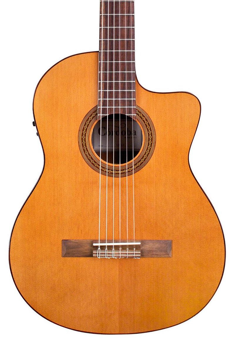 Cordoba C5-CE Cedar Left-Handed with Free Classical Guitar Bag - Solid Canadian Cedar Top, Mahogany Back & Sides with Pickup (C5CE), Mid Range Electric-Classical Guitar