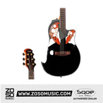 Sqoe CE44P 41 " Turtle Backed Grape Sound Hole Acoustic Guitar with Built in Pick up
