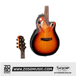 Sqoe CE44P 41 " Turtle Backed Grape Sound Hole Acoustic Guitar with Built in Pick up