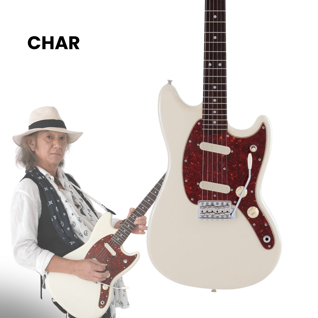 Fender Japan CHAR Signature Mustang Electric Guitar, RW FB, Olympic White
