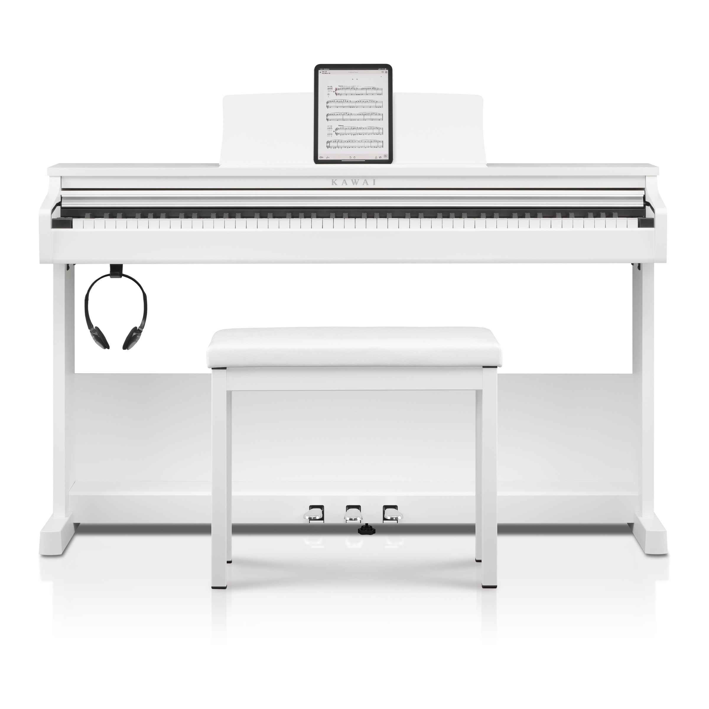 Kawai CX102 Upright Piano - Embossed White | Zoso Music Sdn Bhd