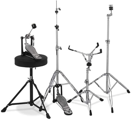 DW PDP Center Stage 5-pc Complete Drum Kit with Hardware, Stool & Cymbals - Iridescent Black Sparkle