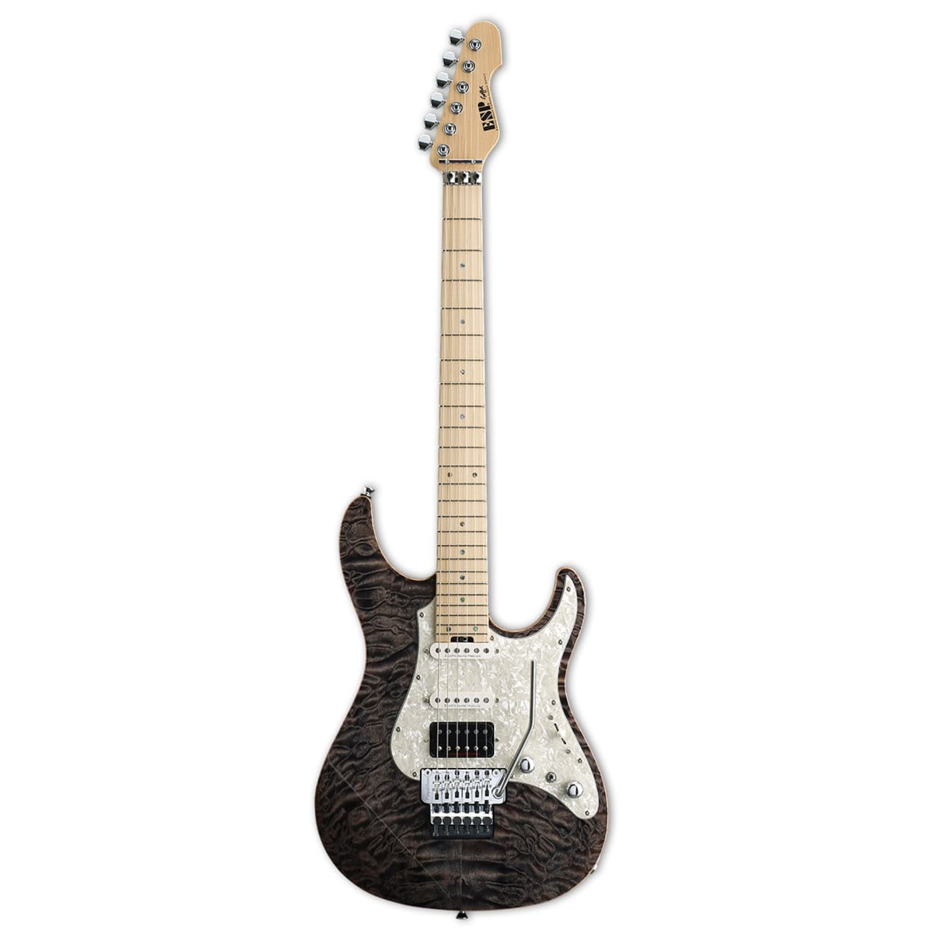 ESP Snapper-CTM/HR Electric Guitar - See Thru Black with White Pearl Black (SNAPPERCTMHR)