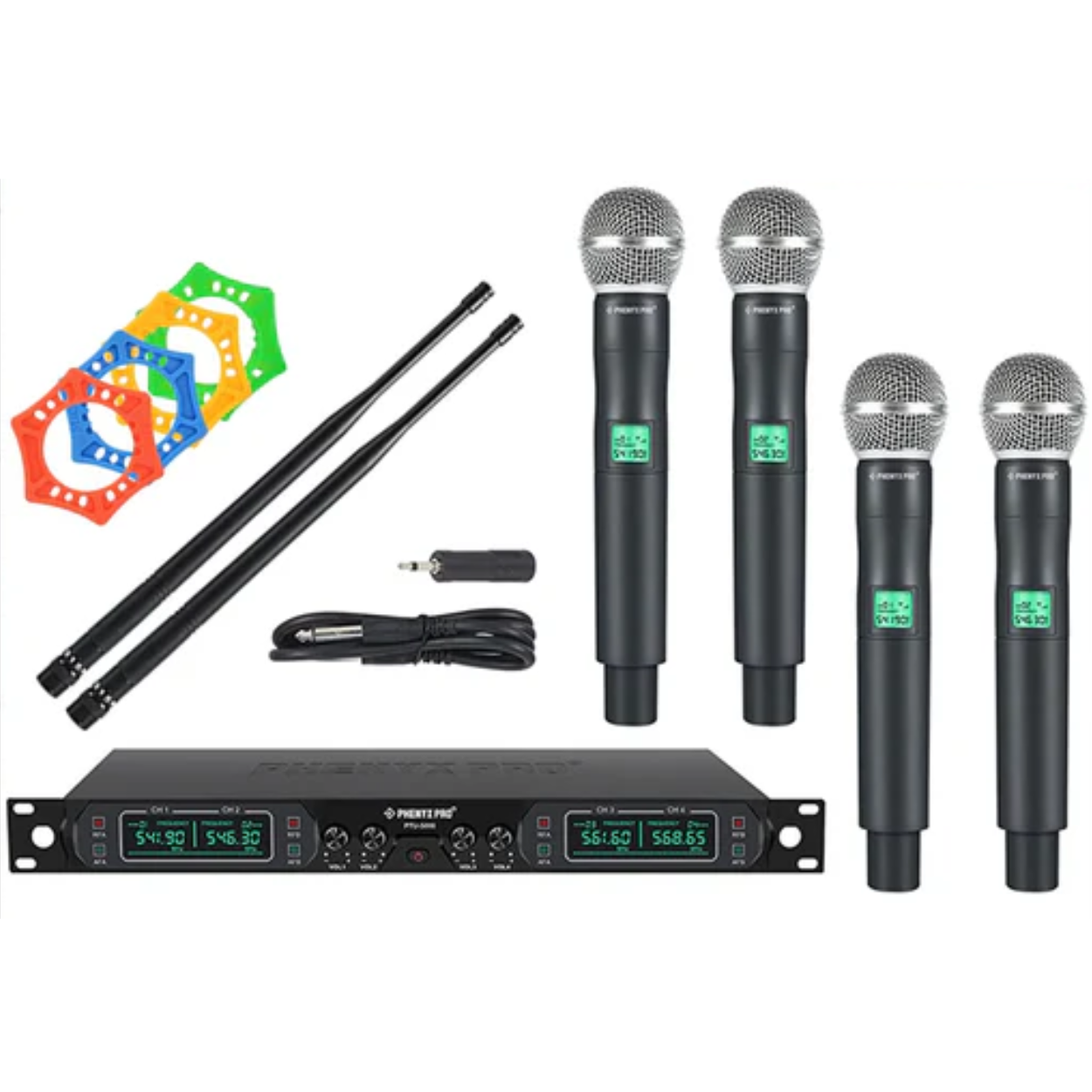 Phenyx Pro Best Budget Wireless PTU-5000A 4-Channel UHF Wireless Microphone System | Zoso Music Sdn Bhd