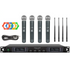 Phenyx Pro Best Budget Wireless PTU-7000A 4-channel UHF Wireless Microphone System, with 4x Handheld Dynamic Microphones | Zoso Music Sdn Bhd