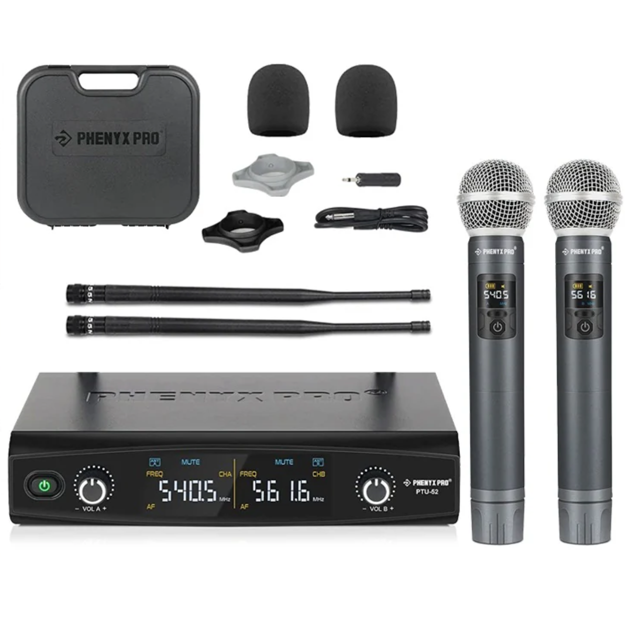 Phenyx Pro Best Budget Wireless PTU-52 Handheld UHF Wireless Microphone System, 200ft Range | Zoso Music Sdn Bhd