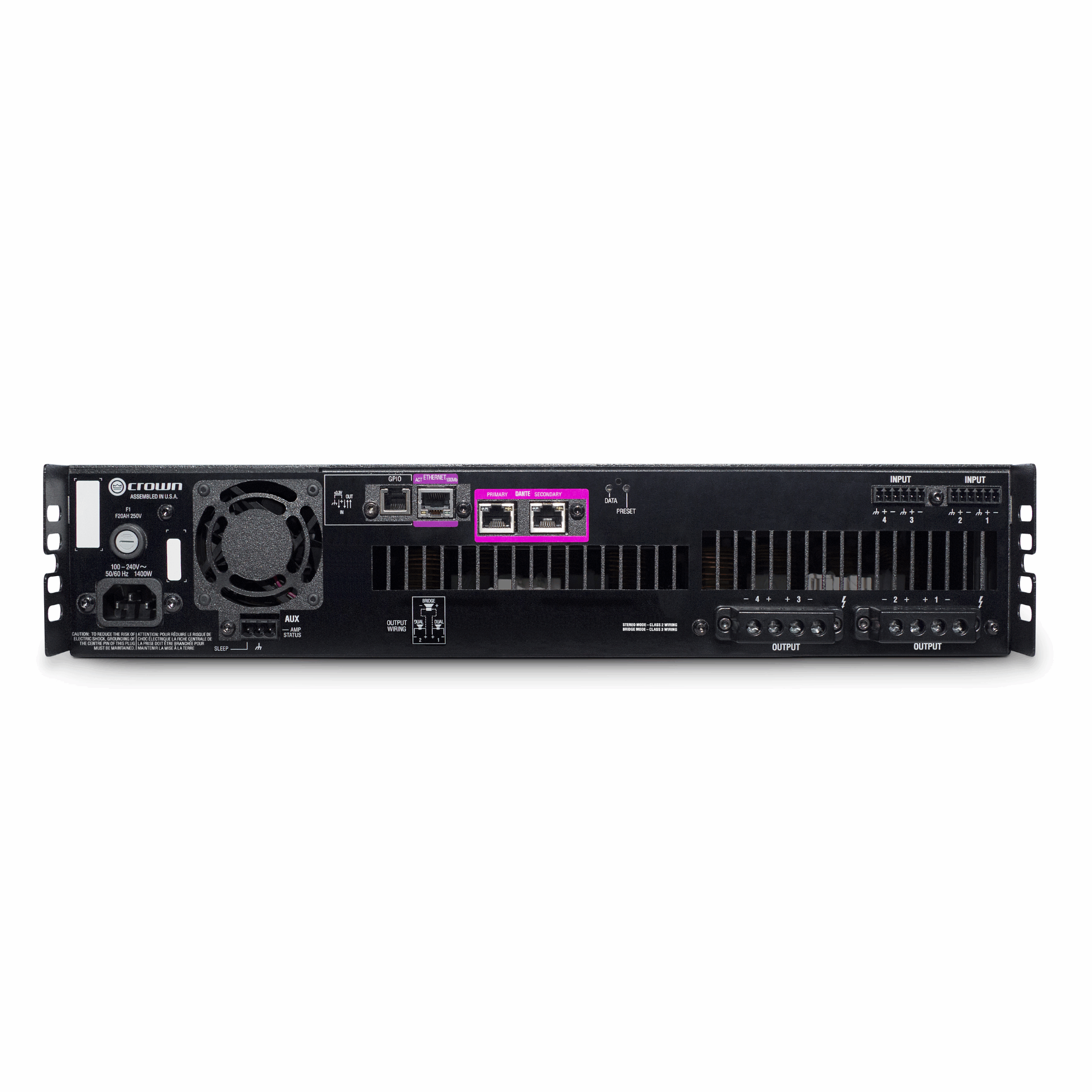 Crown DCi 4|1250DA 1250W Power Amplifier With Dante ( DCi-4|1250DA / DCi4|1250DA )