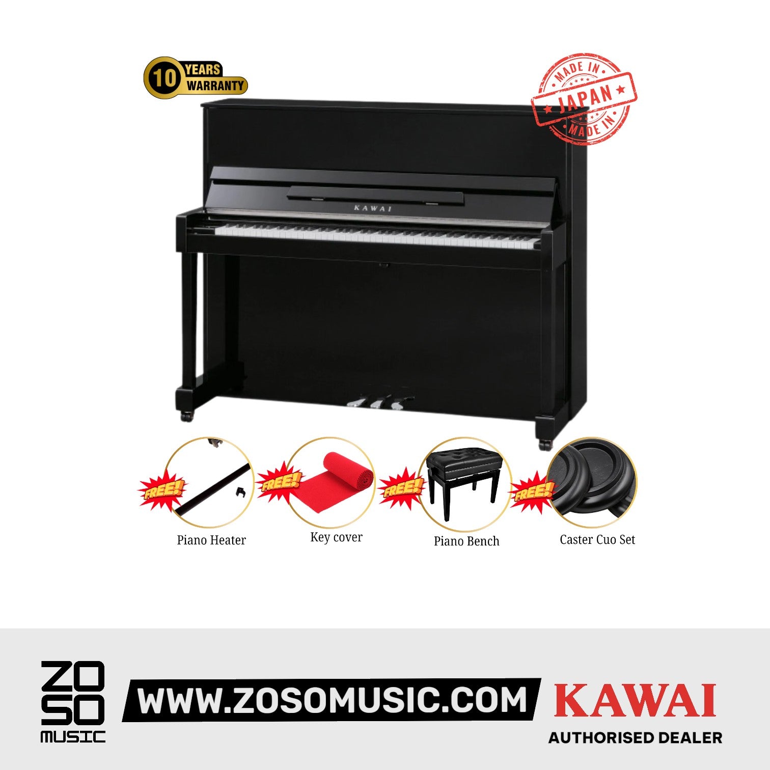 Kawai ND-21 Acoustic Upright Piano - Ebony Polish |  KAWAI |  PIANO-ACOUSTIC |  Zoso Music
