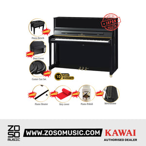 Kawai K300 [Made In Japan] AURES2 Hybrid Upright Piano (Height: 122 cm) - Ebony Polish |  KAWAI |  PIANO-UPRIGHT |  Zoso Music