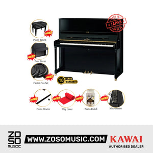 Kawai K500 [Made In Japan] AURES2 Hybrid Upright Piano (Height: 130 cm) - Ebony Polish |  KAWAI |  PIANO-UPRIGHT |  Zoso Music