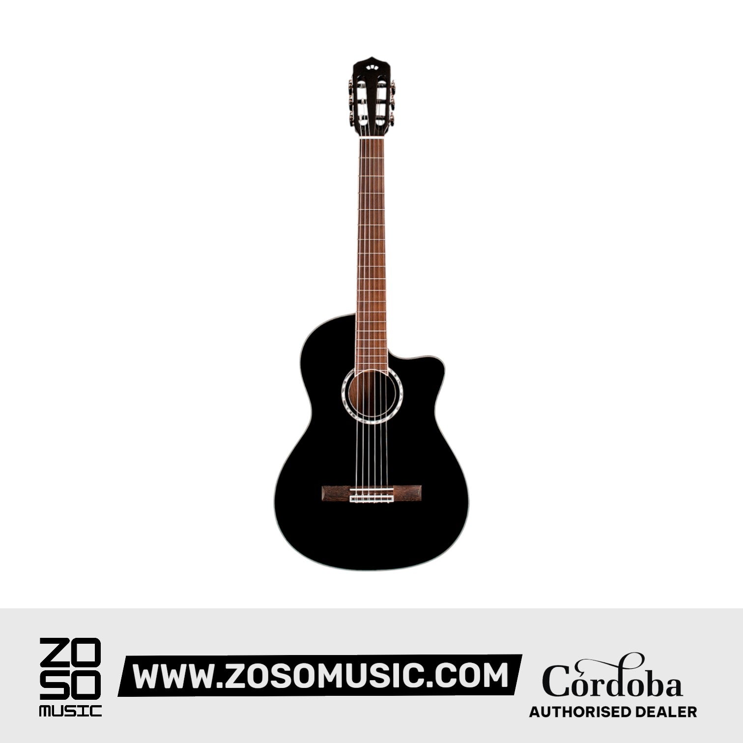 Cordoba Fusion 5 Classical Guitar - Jet Black with Gator Guitar Case