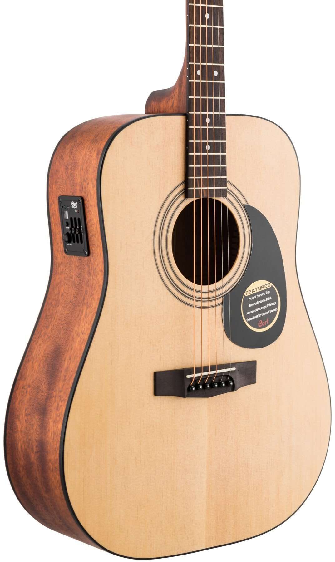 Cort AD-810E Acoustic Guitar With EQ With Bag Open Pore | CORT , Zoso Music