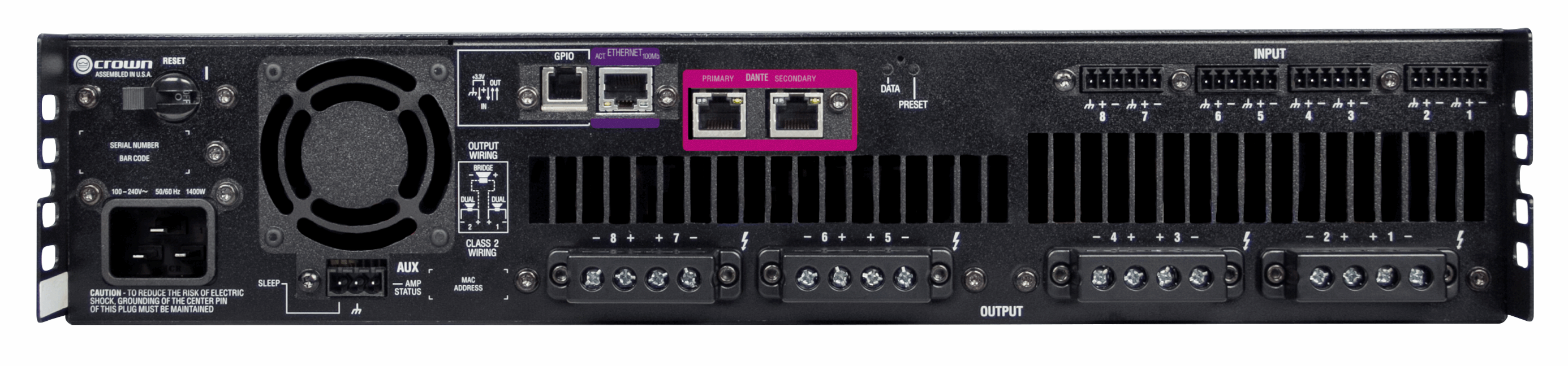 Crown DCi 8|600DA Dante Power Amplifier ( DCi-8|600DA / DCi8|600DA )