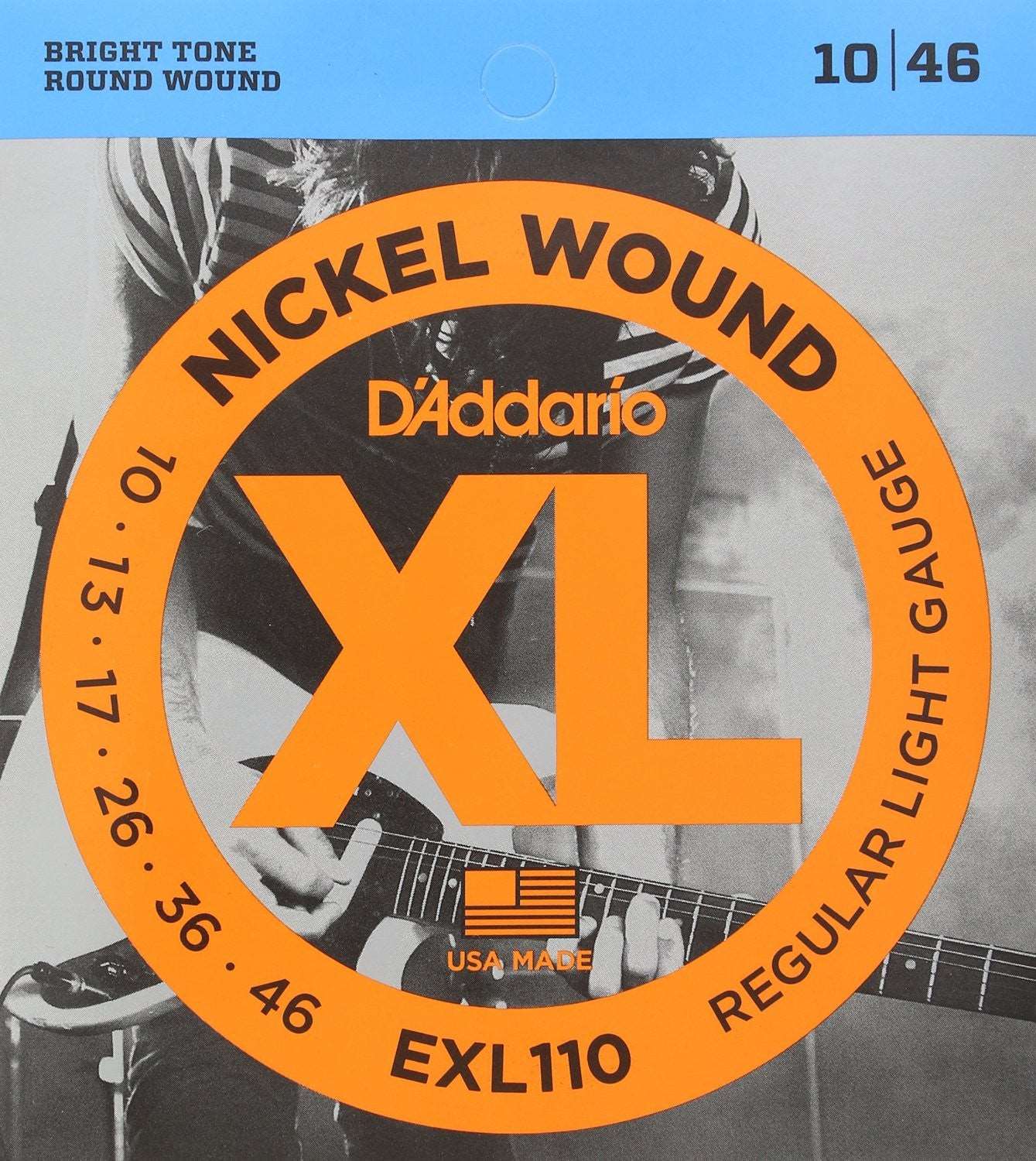 D'ADDARIO EXL110 NICKEL WOUND ELECTRIC GUITAR STRINGS, REGULAR LIGHT (.010-.046) | D'ADDARIO , Zoso Music