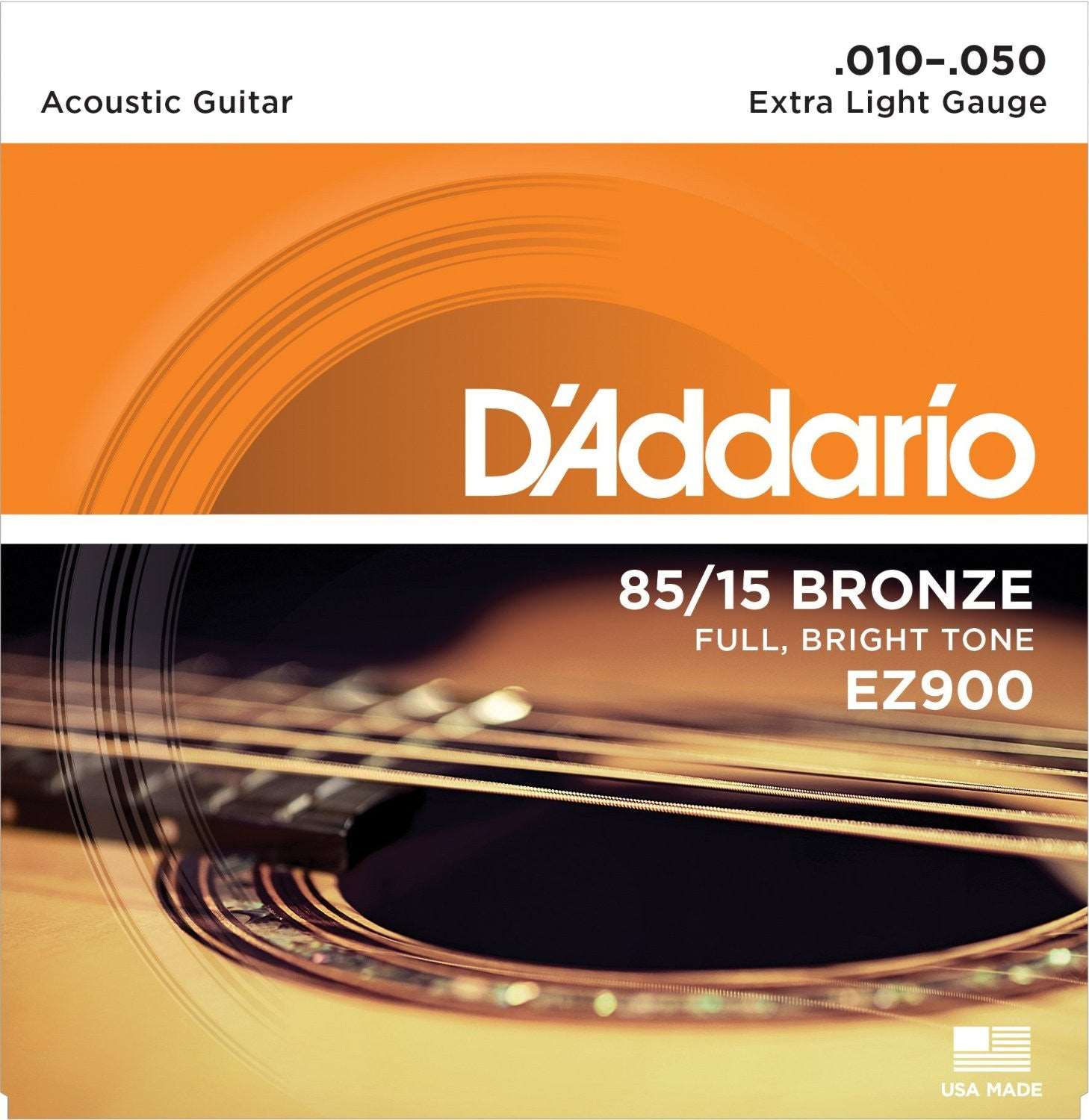 D'ADDARIO EZ900 85/15 GREAT AMERICAN BRONZE ACOUSTIC GUITAR STRINGS, EXTRA LIGHT (.010-.050) | D'ADDARIO , Zoso Music