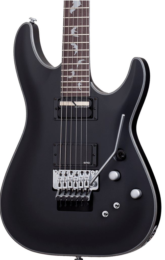 SCHECTER DAMIEN PLATINUM 6 FLOYD ROSE-S - SATIN BLACK (1189) MADE IN KOREA, SCHECTER, ELECTRIC GUITAR, schecter-electric-guitar-damienplatinum6-fr-s-sb, ZOSO MUSIC SDN BHD