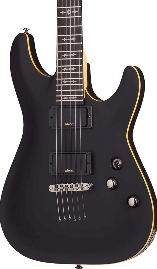SCHECTER DEMON-6 ELECTRIC GUITAR - AGED BLACK SATIN (3660) MADE IN INDONESIA, SCHECTER, ELECTRIC GUITAR, schecter-electric-guitar-demon6-abs, ZOSO MUSIC SDN BHD