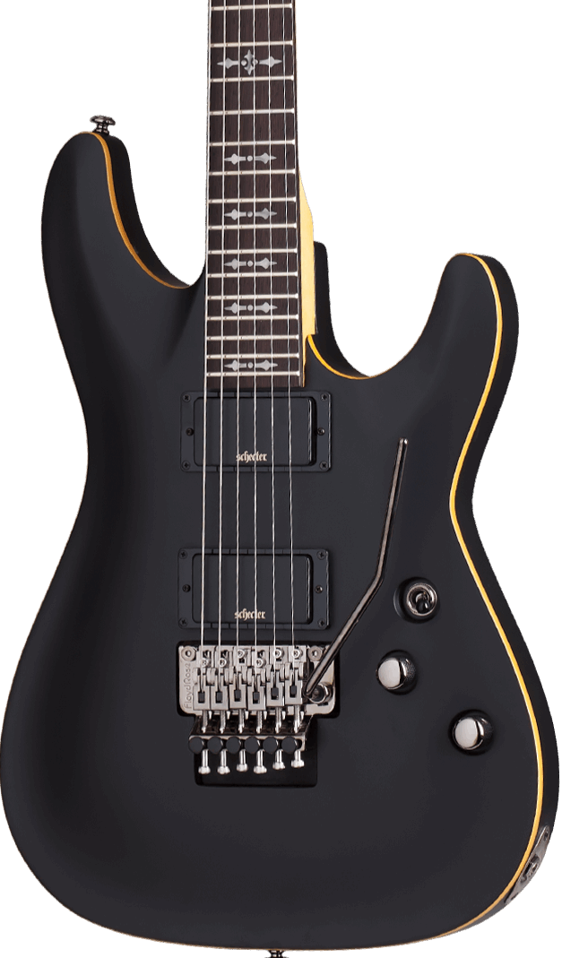 SCHECTER DEMON-6 FR ELECTRIC GUITAR (3661)- AGED BLACK SATIN MADE IN INDONESIA, SCHECTER, ELECTRIC GUITAR, schecter-electric-guitar-demon6-fr-abs, ZOSO MUSIC SDN BHD