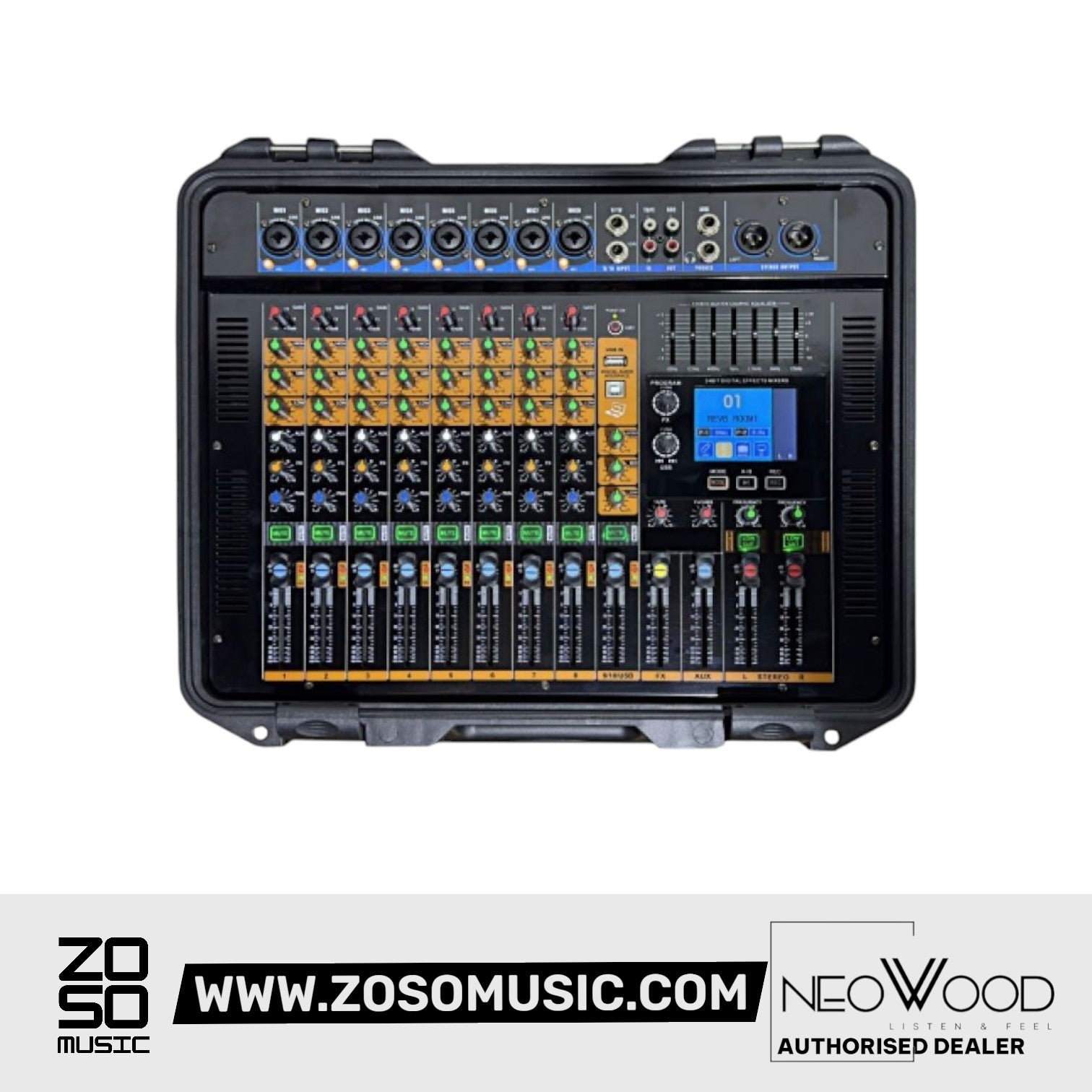 Neowood DM1000A Powered Mixer 8 Ch, 2x400w @8ω | Zoso Music Sdn Bhd