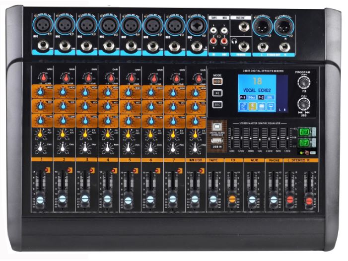 Neowood DM80 Powered Mixer 8 Ch, 2x150w @8ω | Zoso Music Sdn Bhd