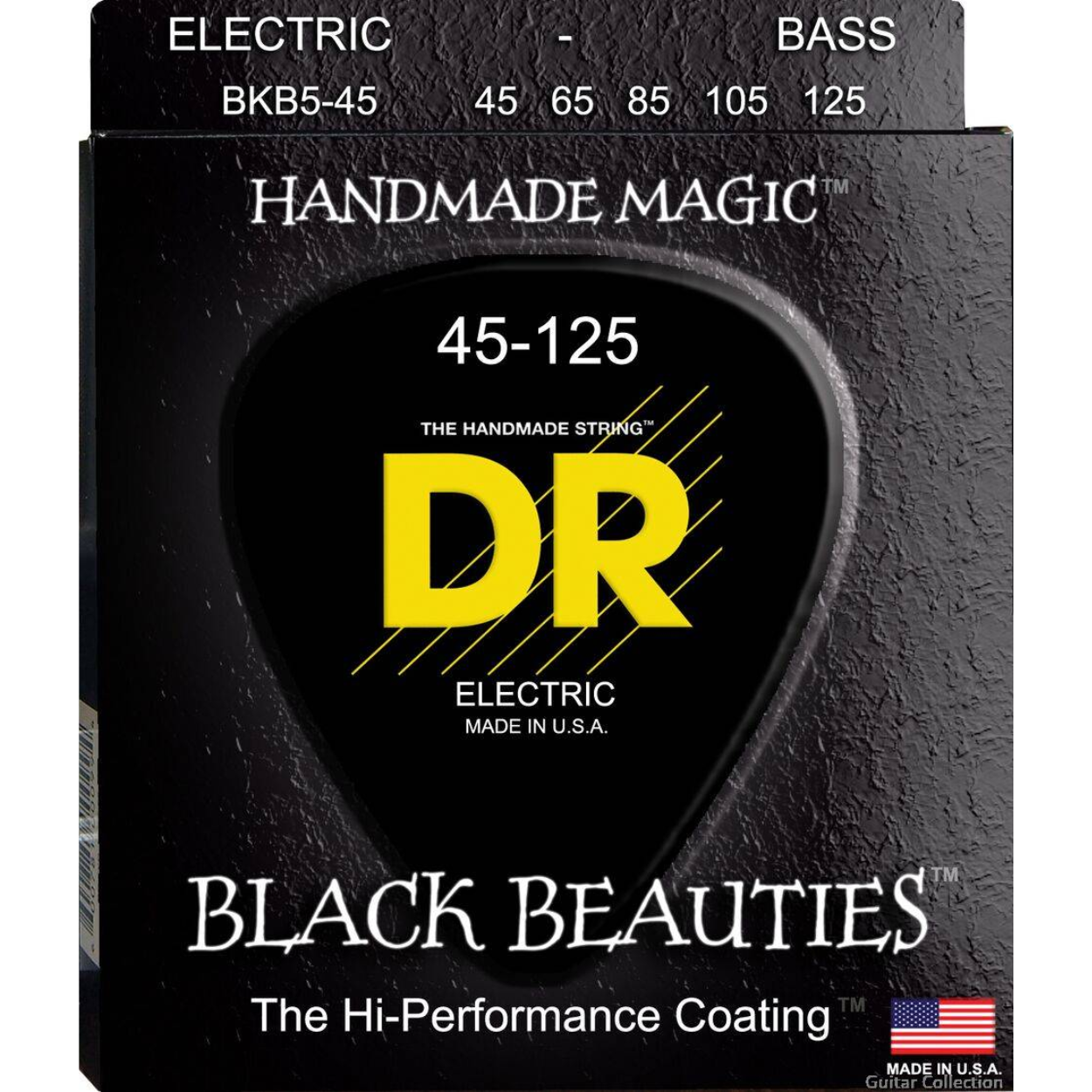 DR Strings BKB5-45 BLACK BEAUTIES Black Coated Stainless Steel Bass Strings | 5-String Medium (045 - 125)