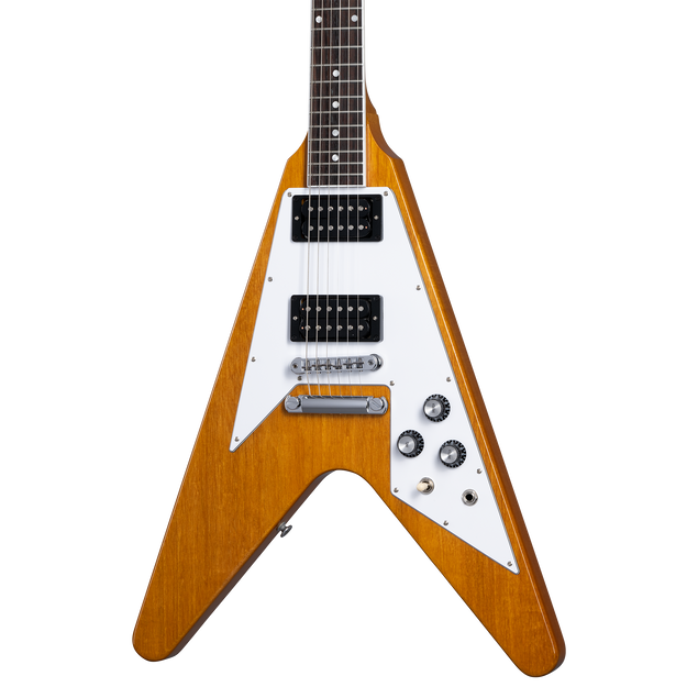 GIBSON 70S FLYING V ELECTRIC GUITAR - ANTIQUE NATURAL | Zoso Music Sdn Bhd