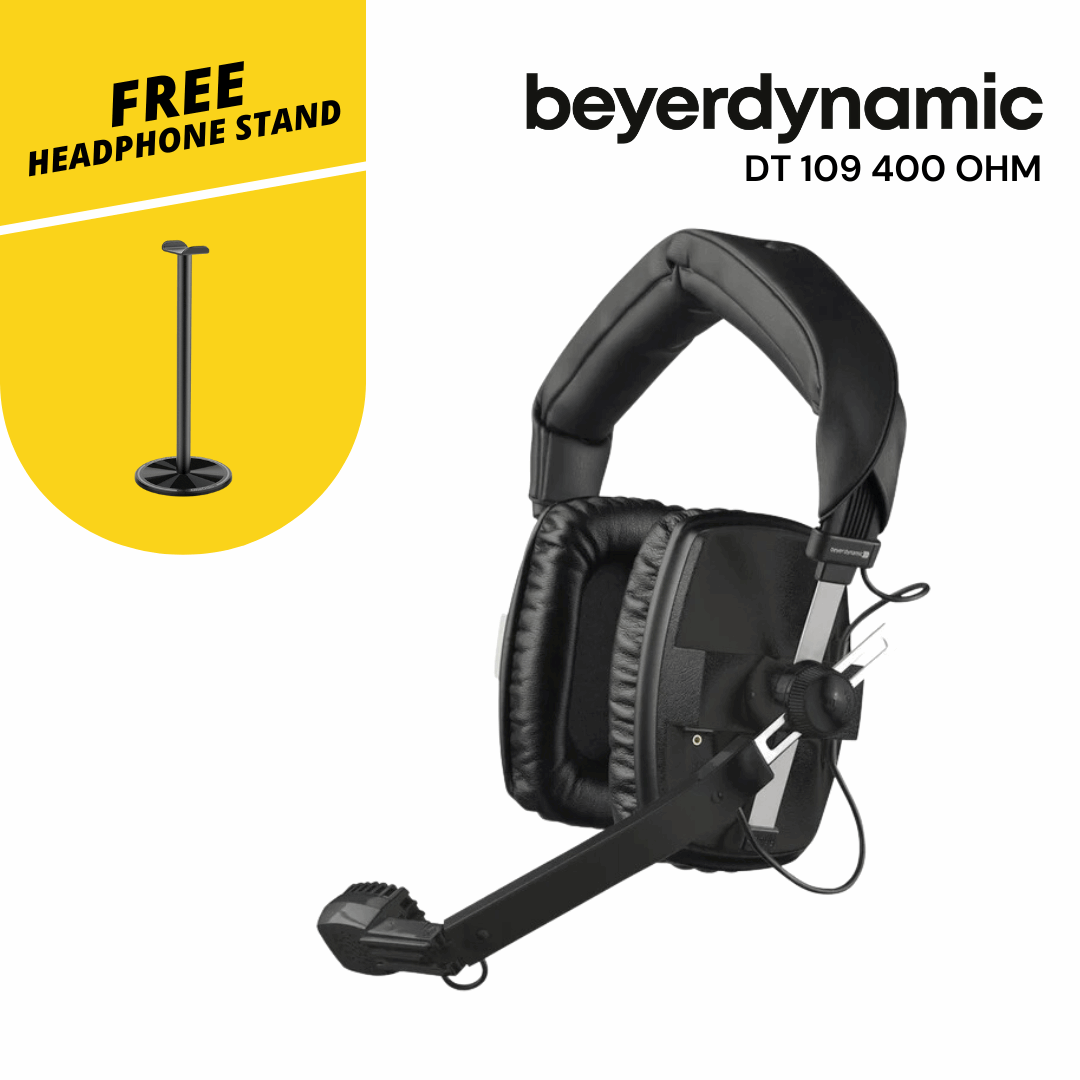 Beyerdynamic DT 109 400 Ohm Closed Broadcast headset with 200 Ohm dynamic microphone for camera crew, reporters with K109.00 Open End Cable