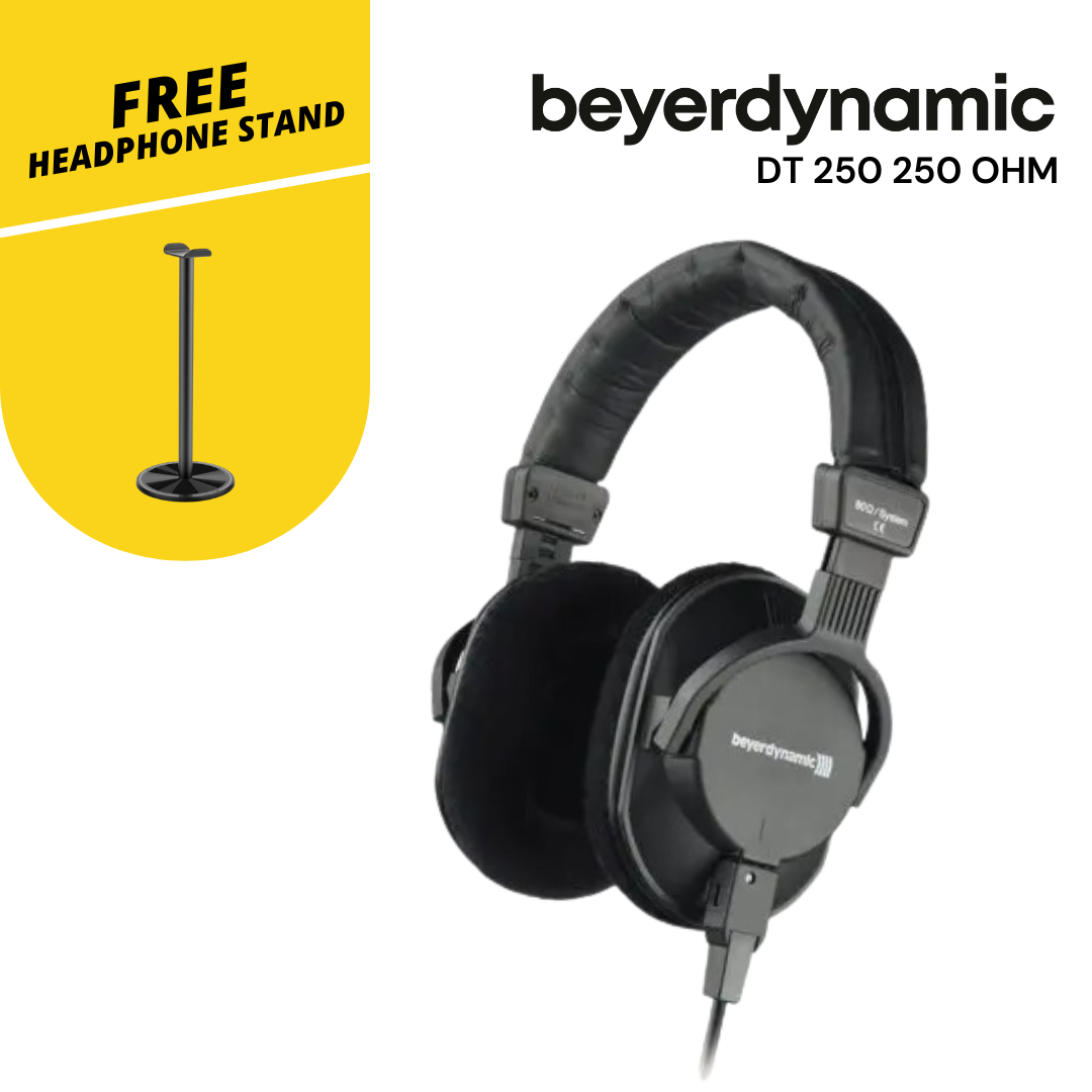 Beyerdynamic DT 250 250 Ohm Closed Back Over Ear Headphones, Headphones for monitoring and ENG/EFP applications