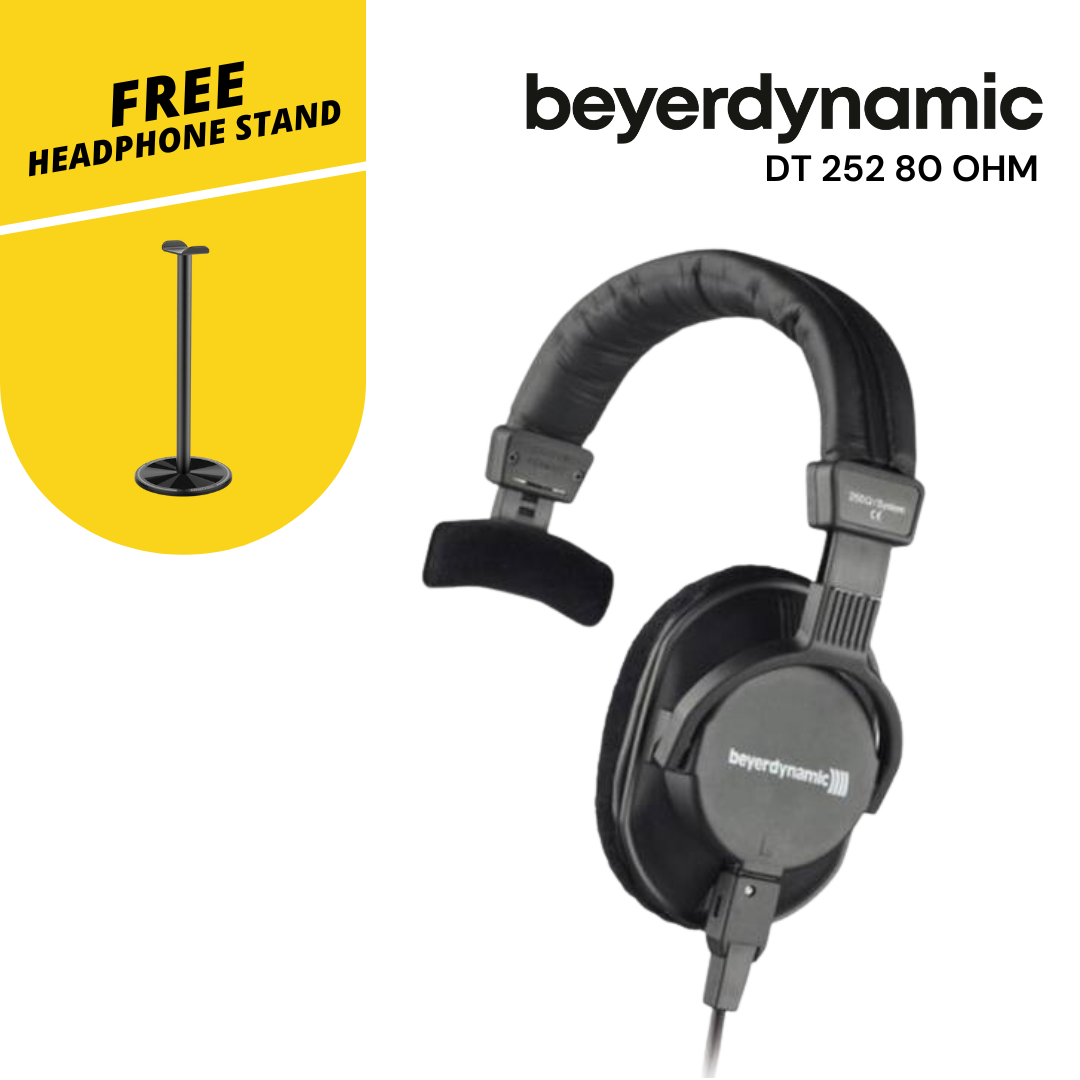 Beyerdynamic DT 252 80 Ohm Closed Back Over Ear Headphones, Single-ear headphones for monitoring and ENG/EFP applications