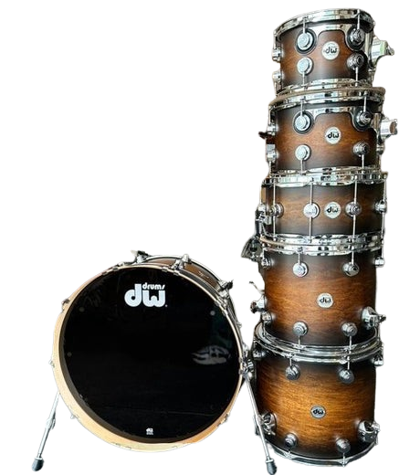 DW USA Collector's All-Maple 6-Pc Shell Pack, Satin Specialty Honey to Ebony Burst | Zoso Music Sdn Bhd