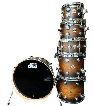 DW USA Collector's All-Maple 6-Pc Shell Pack, Satin Specialty Honey to Ebony Burst | Zoso Music Sdn Bhd