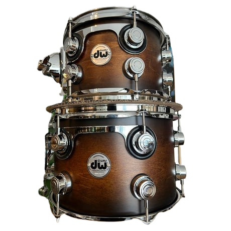 DW USA Collector's All-Maple 6-Pc Shell Pack, Satin Specialty Honey to Ebony Burst