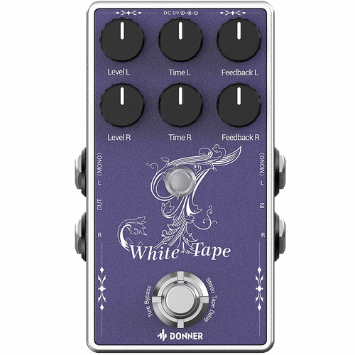 Donner Stereo Tape Delay Pedal for Electric Guitar, Analog Delay Pedal with Echo Effect, White Tape Guitar Pedal,True Bypass | Zoso Music Sdn Bhd