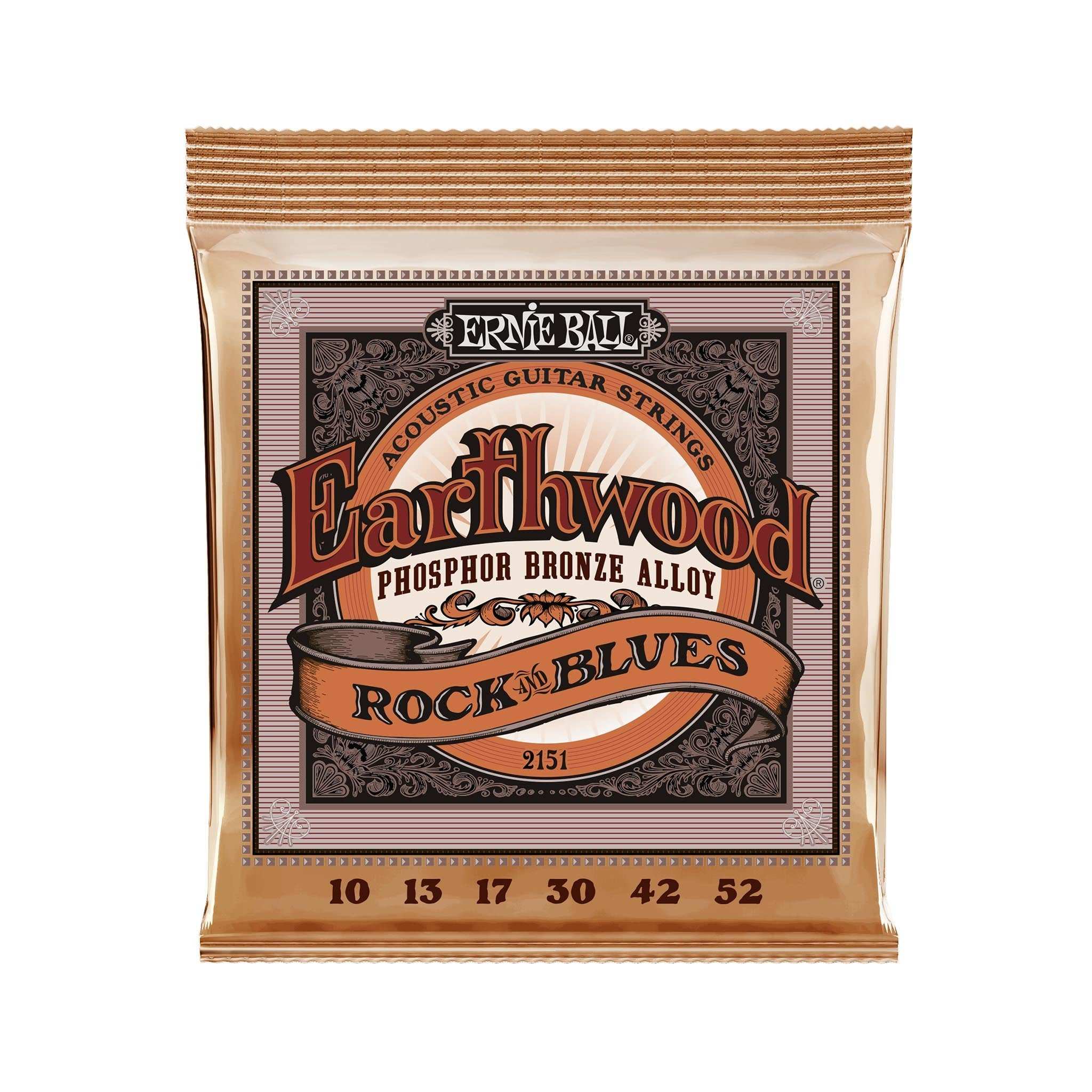 Ernie Ball Earthwood Rock and Blues w/Plain G Phosphor Bronze Acoustic Guitar Strings, 10-52 | Zoso Music Sdn Bhd
