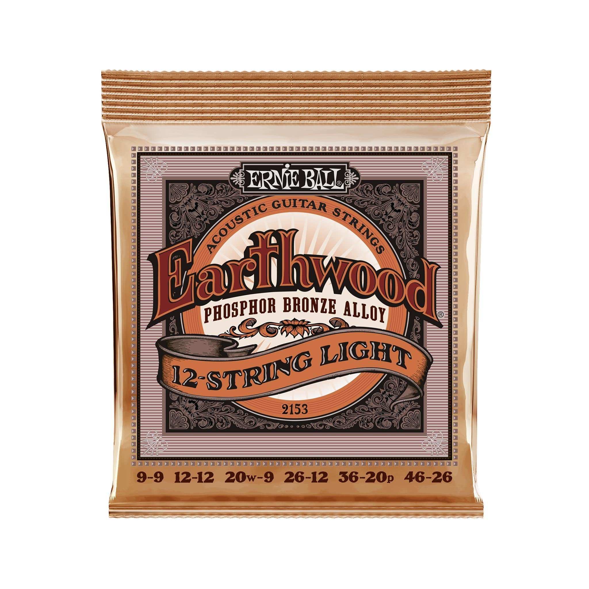Ernie Ball Earthwood 12-String Light Phosphor Bronze Acoustic Guitar Strings | Zoso Music Sdn Bhd