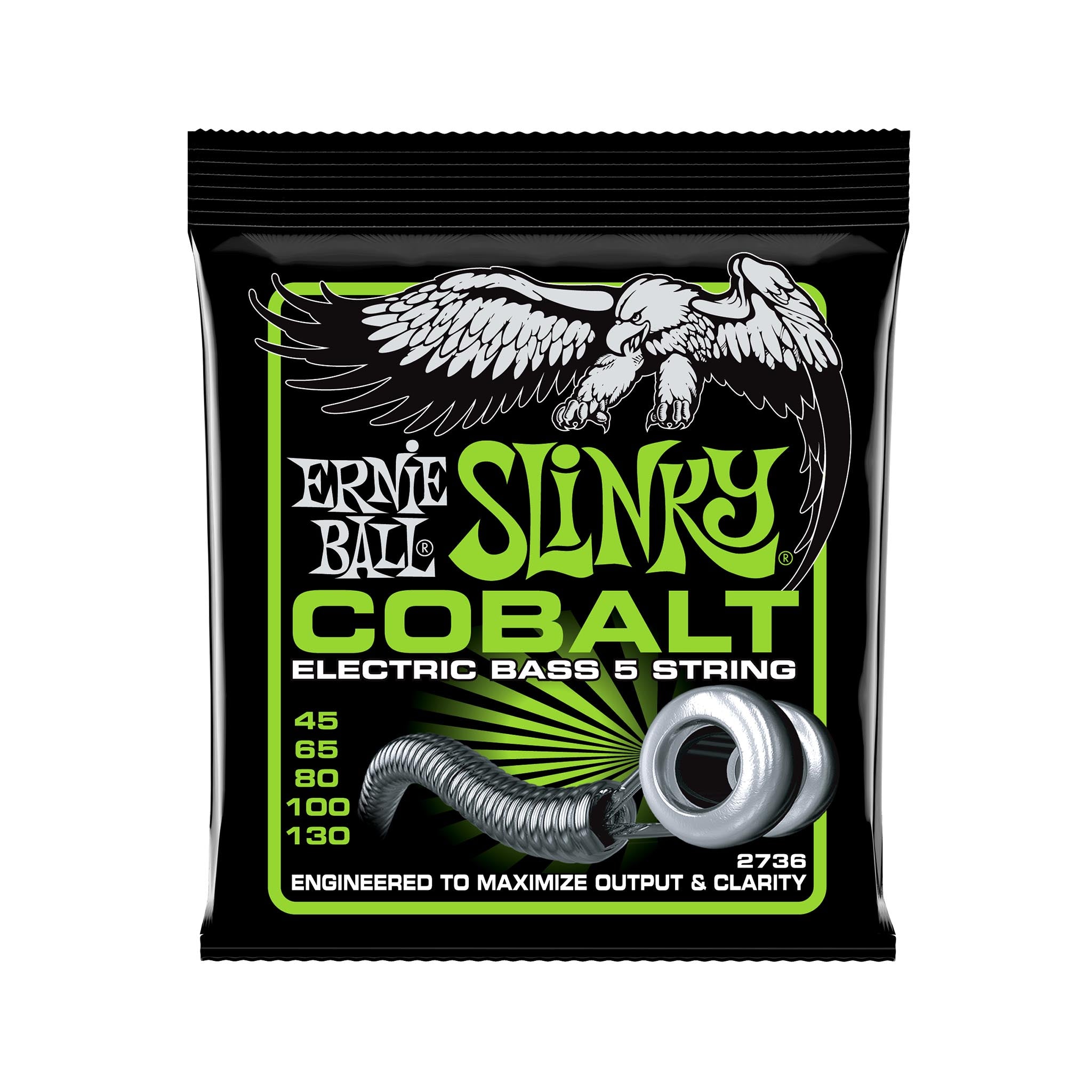 Ernie Ball Bass 5 Slinky Cobalt Electric Bass Strings, 45-130 | Zoso Music Sdn Bhd