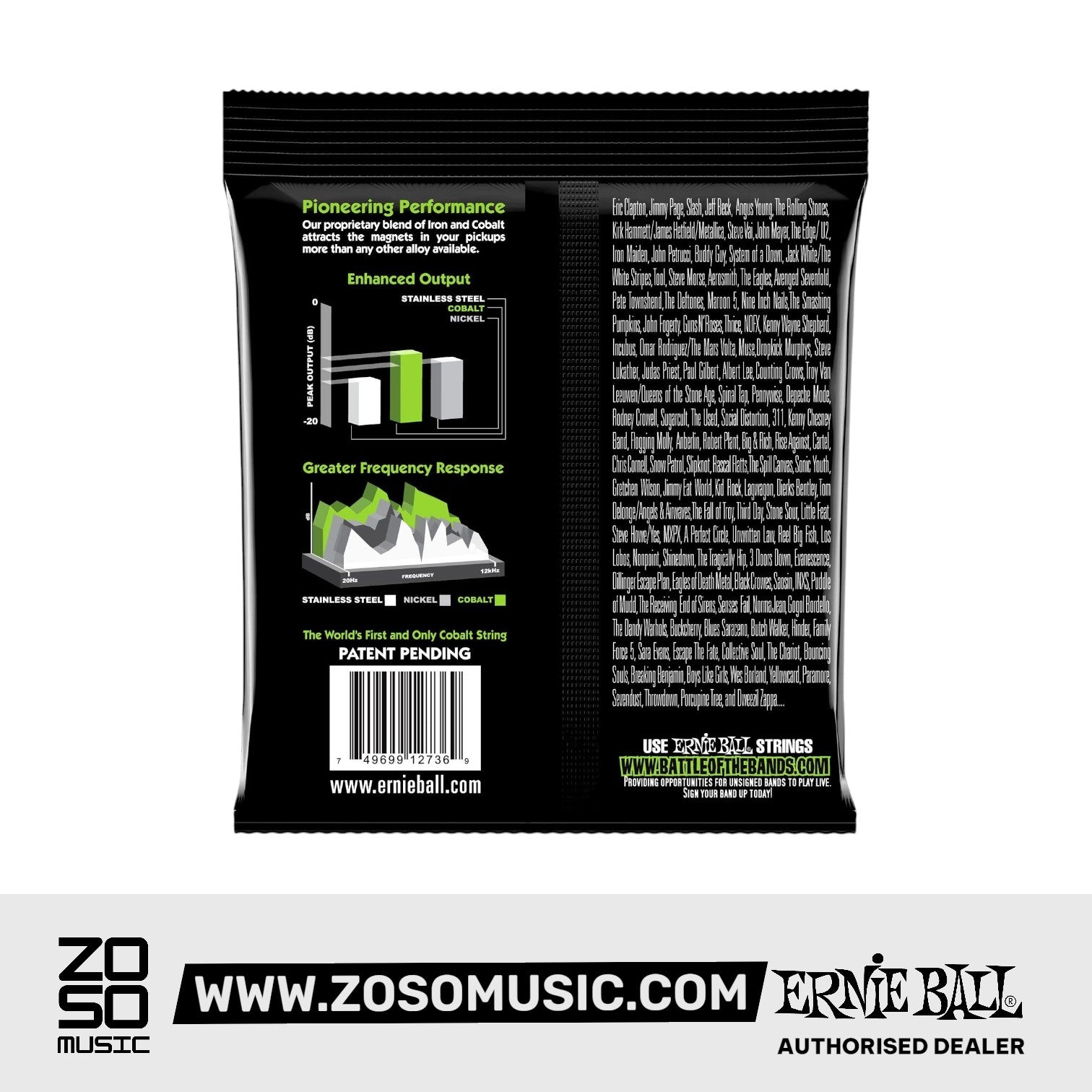 Ernie Ball Bass 5 Slinky Cobalt Electric Bass Strings, 45-130 |  ERNIE BALL |  STRINGS-BASS GUITAR |  Zoso Music