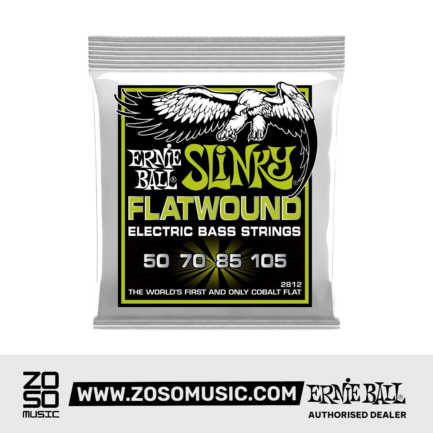 Ernie Ball Regular Slinky Flatwound Electric Bass Strings, 50-105 | Zoso Music Sdn Bhd