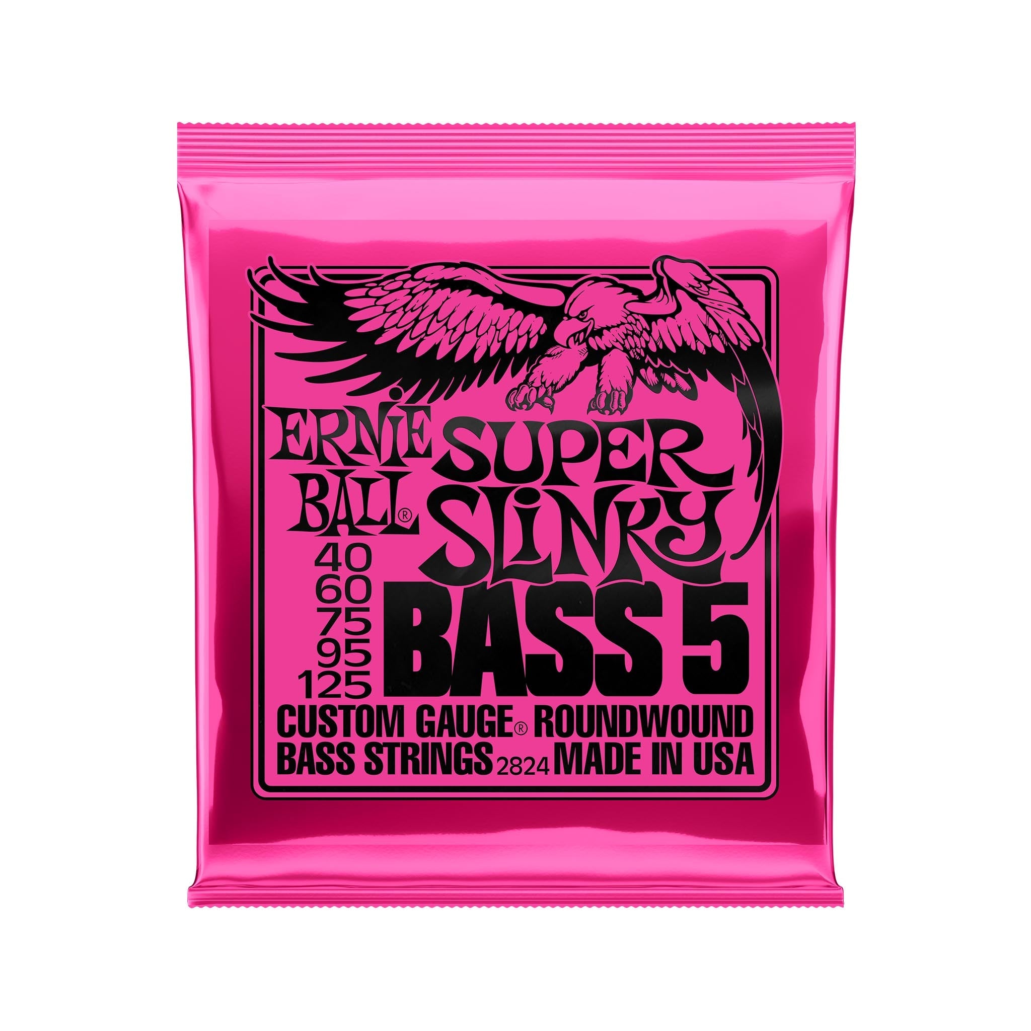 Ernie Ball Super Slinky 5-String Nickel Wound Electric Bass Strings, 40-125 | Zoso Music Sdn Bhd