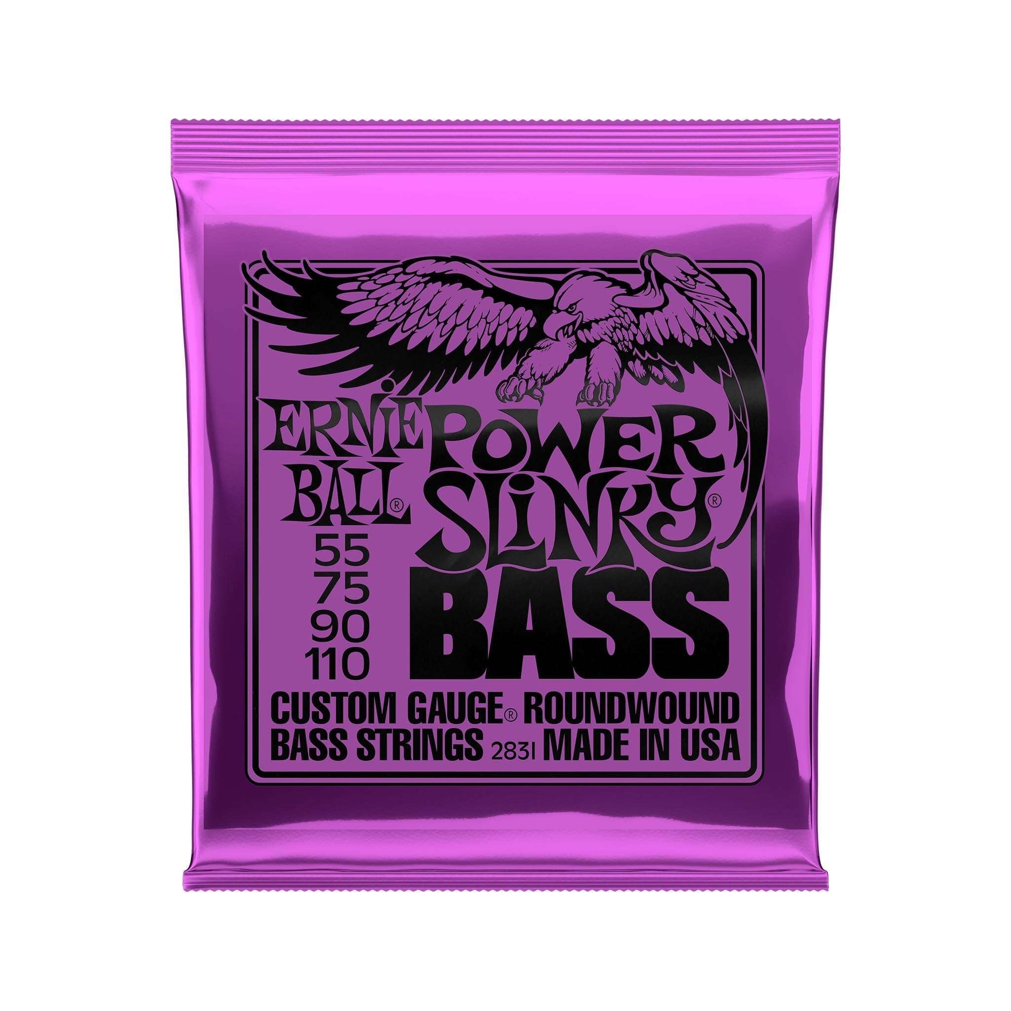 Ernie Ball Power Slinky Nickel Wound Electric Bass Strings, 55-110 | Zoso Music Sdn Bhd