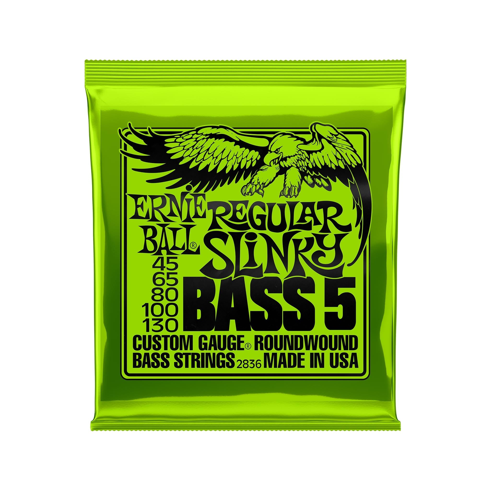 Ernie Ball Regular Slinky 5-String Nickel Wound Electric Bass Strings, 45-130 | Zoso Music Sdn Bhd