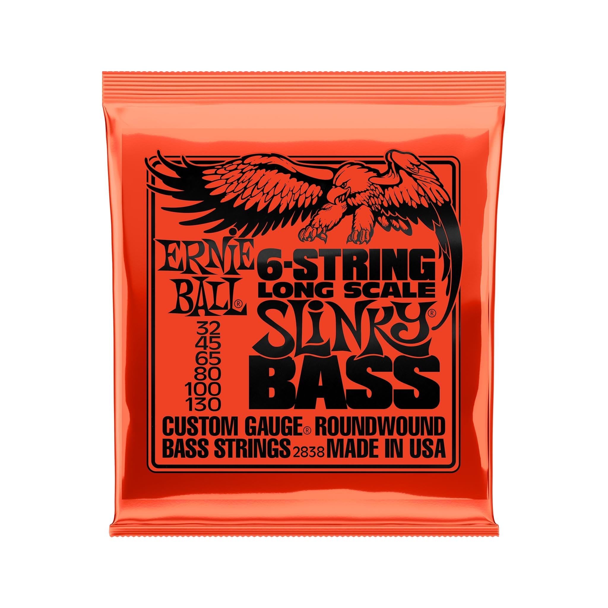 Ernie Ball Slinky Long Scale 6-String Nickel Wound Electric Bass Strings, 32-130 | Zoso Music Sdn Bhd