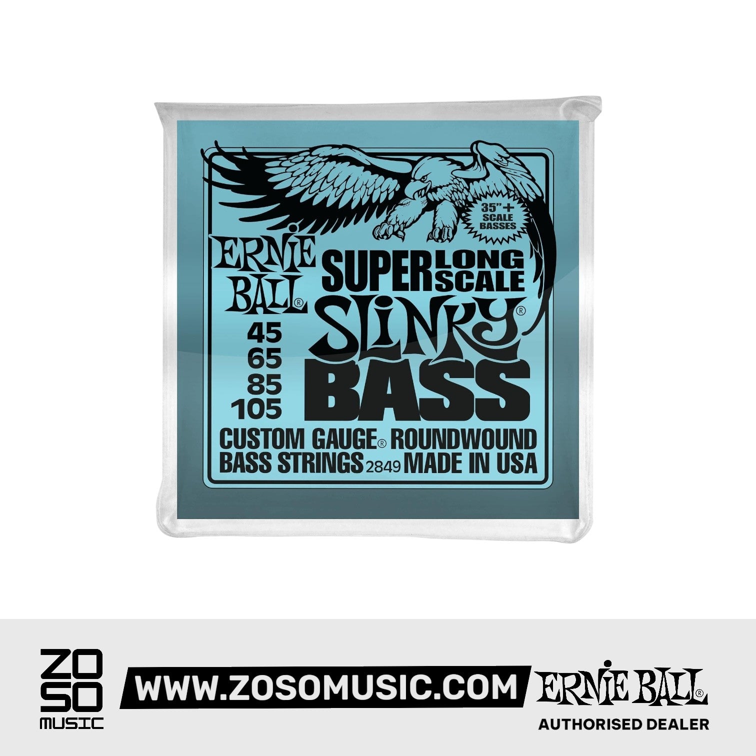 Ernie Ball Super Long Scale Slinky Electric Bass Strings, 45-105 | Zoso Music Sdn Bhd