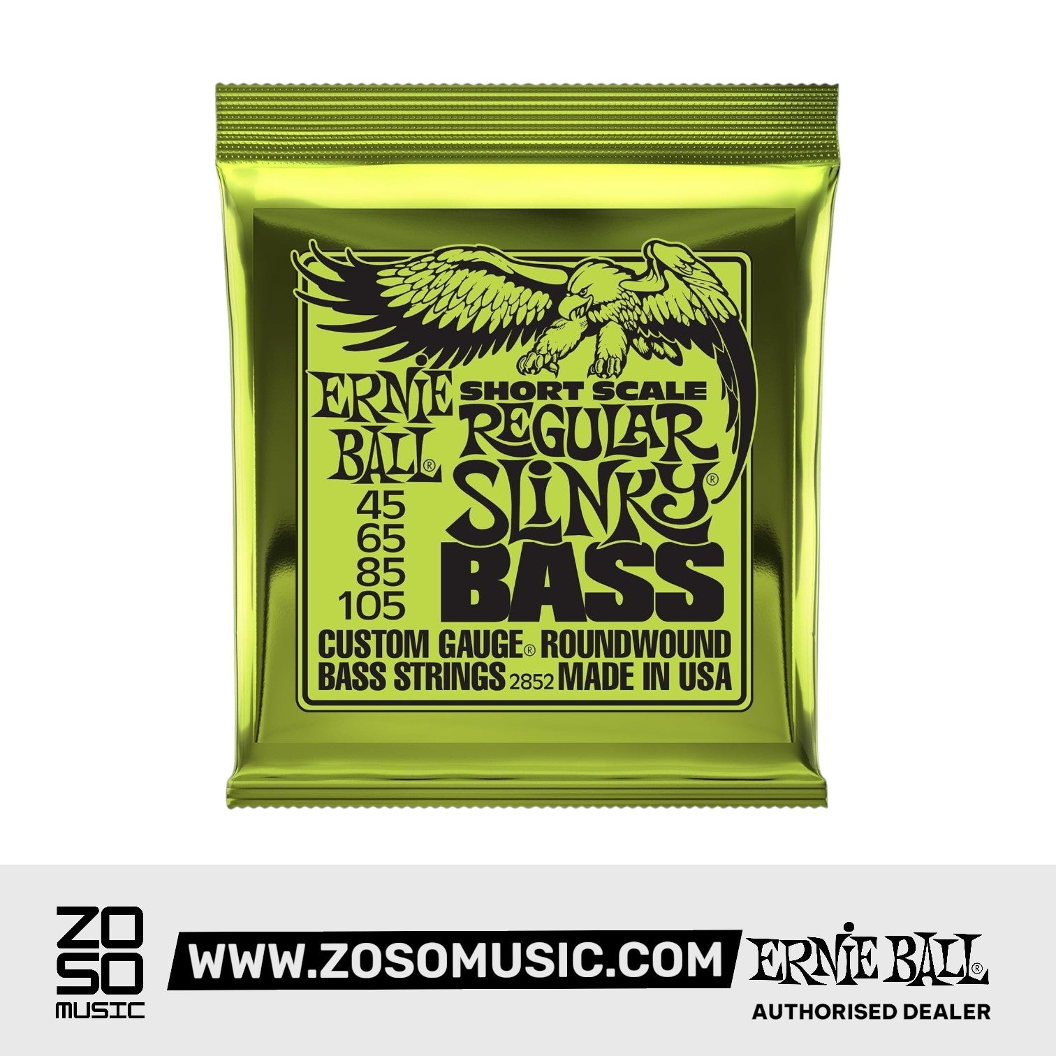 Ernie Ball Short Scale Nickel Wound Regular Slinky Bass, 45-105 | Zoso Music Sdn Bhd