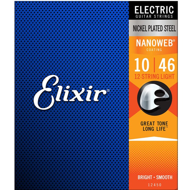 Elixir 12450 Nanoweb 12-String Light Electric Guitar Strings Zoso Music