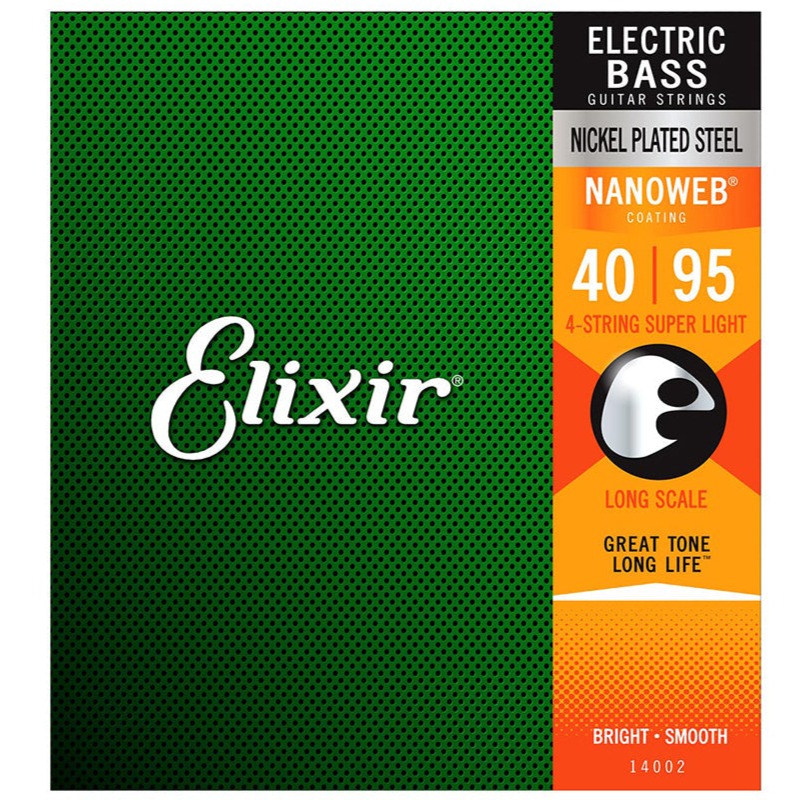 Elixir 14002 Nanoweb Super Light Long Scale Electric Bass Strings 040-095 |  ELIXIR |  STRINGS-BASS GUITAR |  Zoso Music