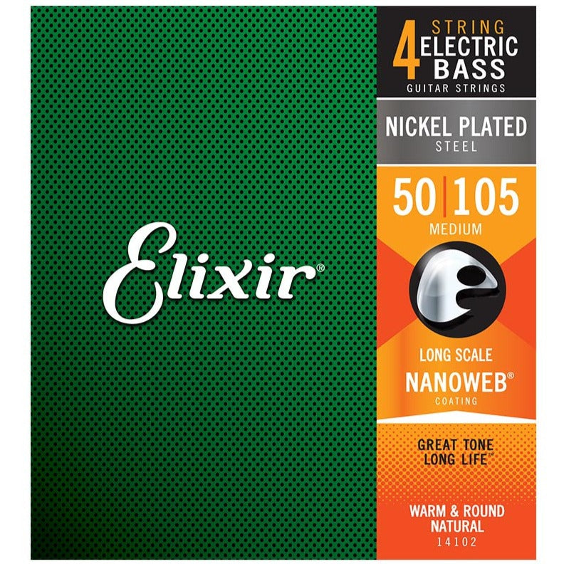 Elixir 14102 Nanoweb Heavy Long Scale Electric Bass Strings