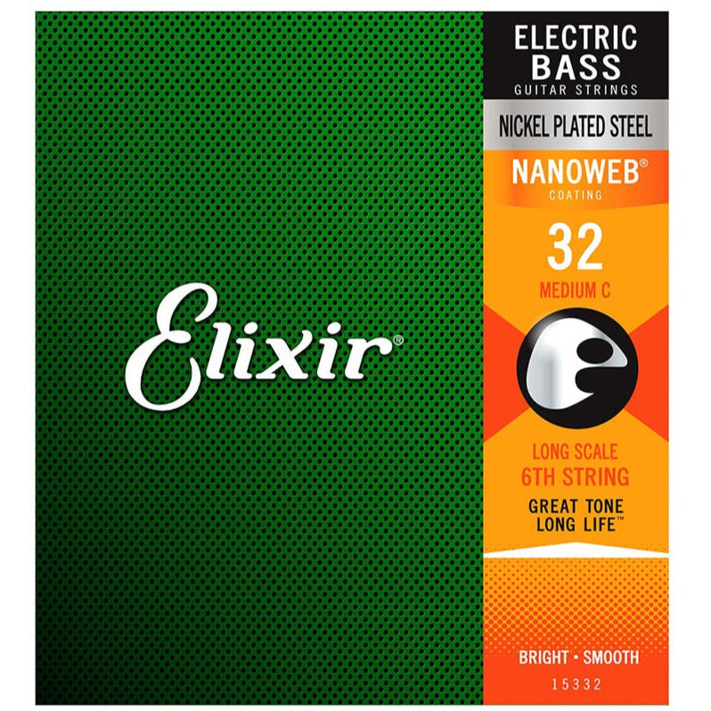 Elixir 15332 Nanoweb .032 Long Scale, Single Bass String