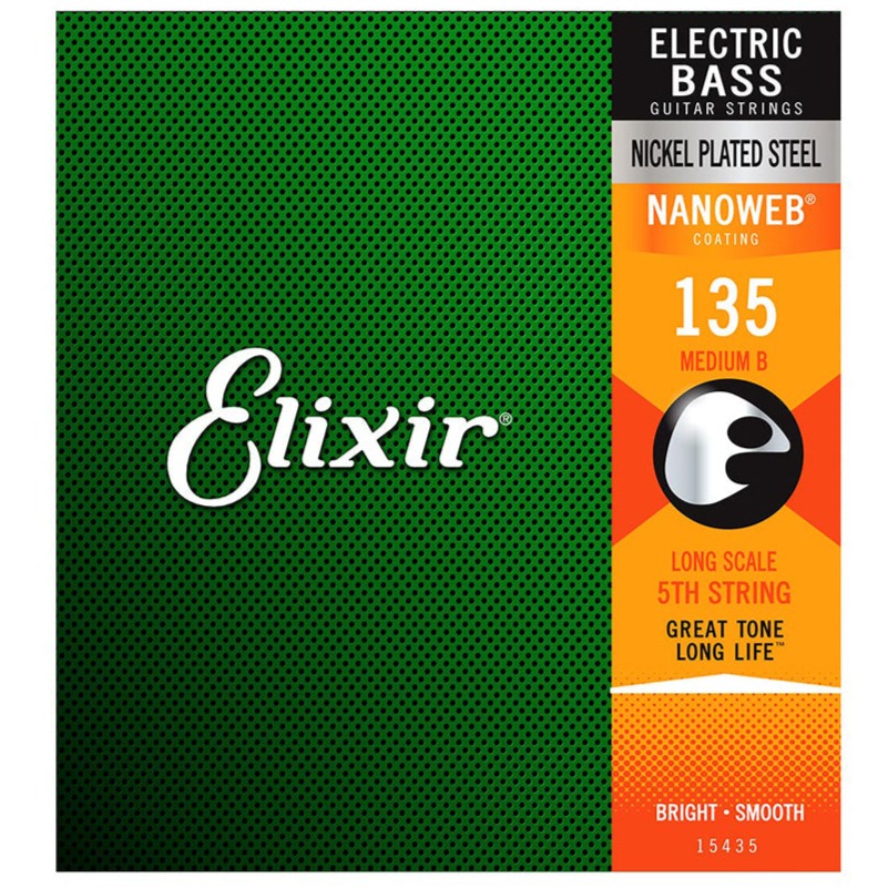 Elixir 15435 Nanoweb .135 Long Scale, Single Bass String Zoso Music