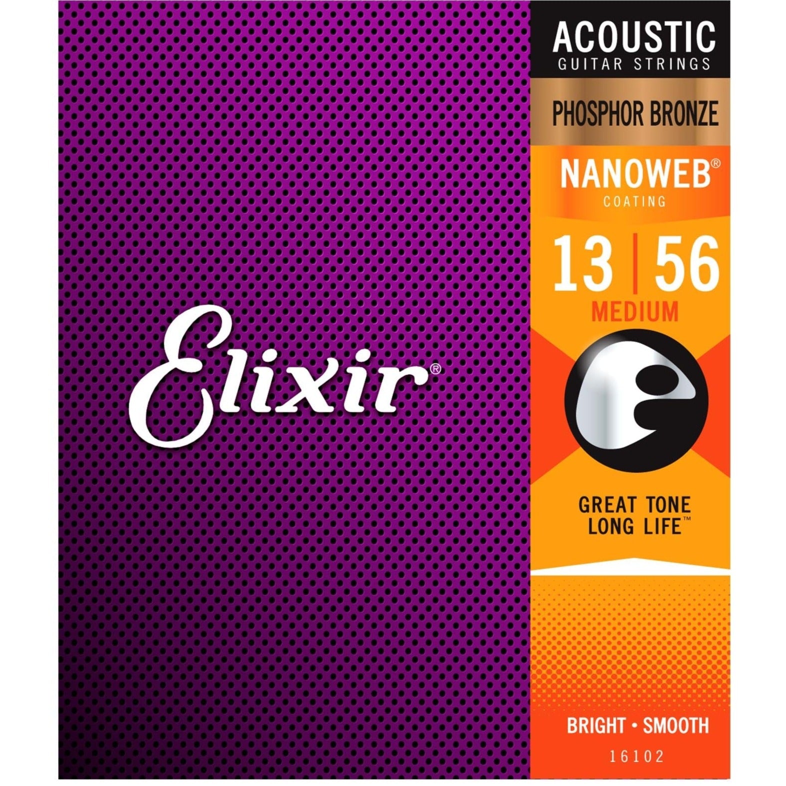 Elixir 16102 Nanoweb Phosphor Bronze Acoustic Guitar Strings Zoso Music